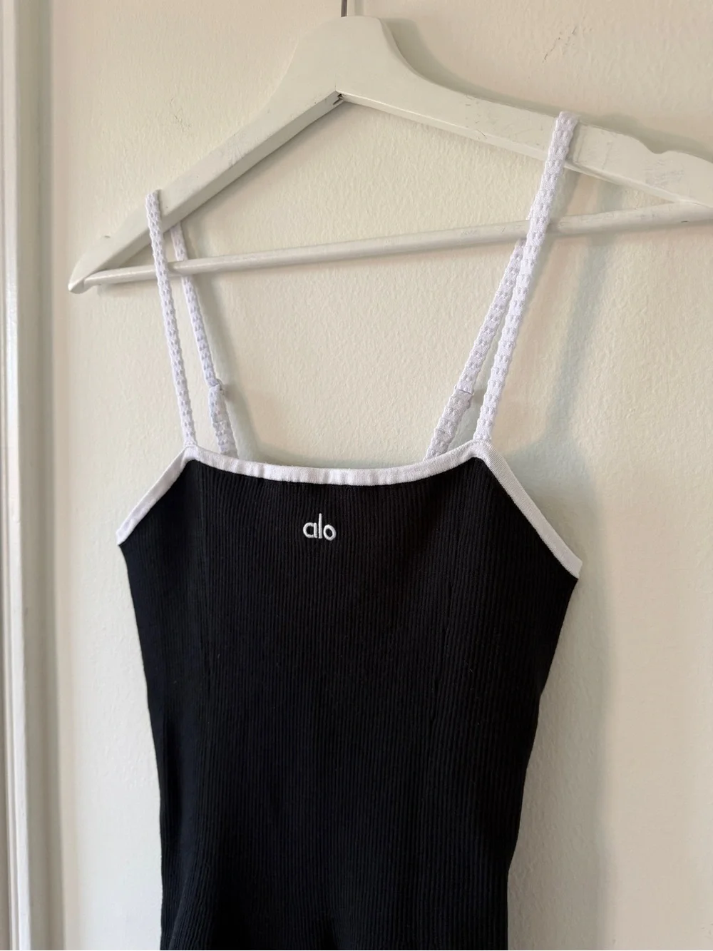 ALO *NWOT* Black / White Highline Ribbed Sweater Knit Dress - Picture 3 of 9